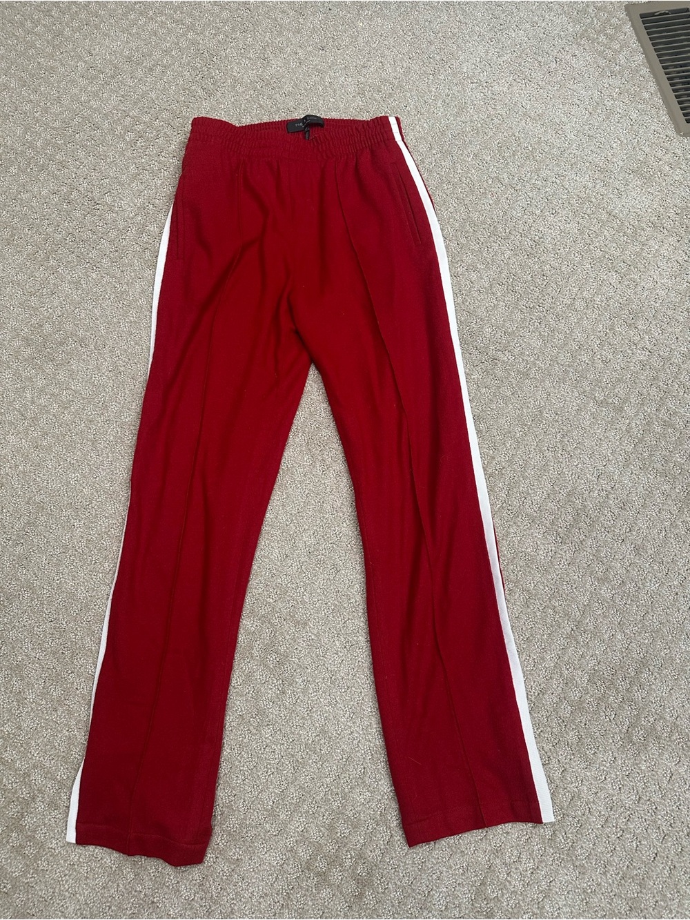 rag & bone Crimson Track Pants with White Side Stripes
